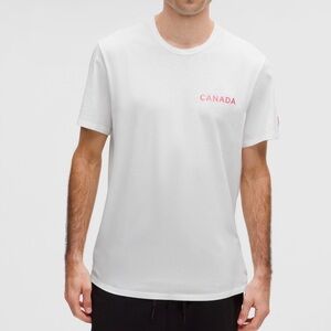 Lululemon Team Canada Fundamental Cotton T-shirt COC Logo White Red Leaf leaves